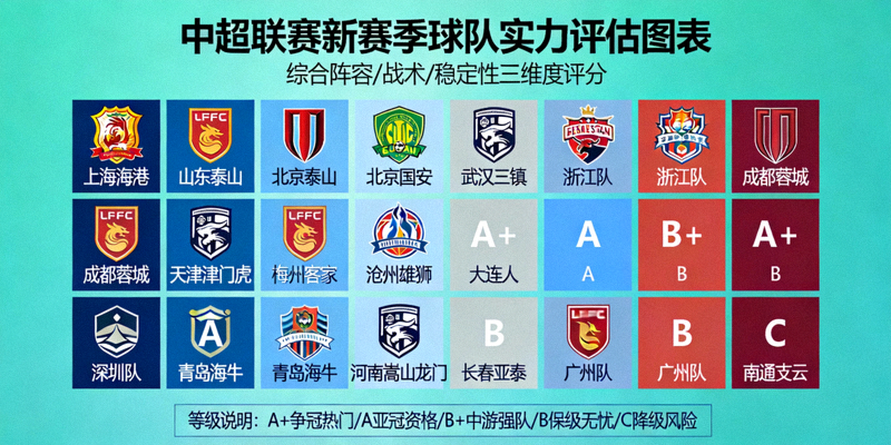 中超联赛新赛季球队实力评估图表